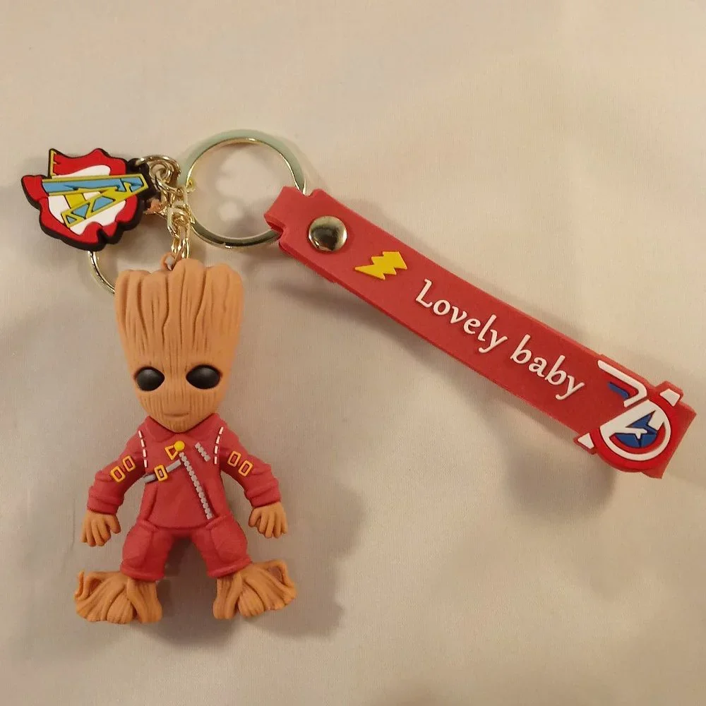 Mens Groot Superhero Key Chain Key Ring Marvel Movie Character Figurine Gift